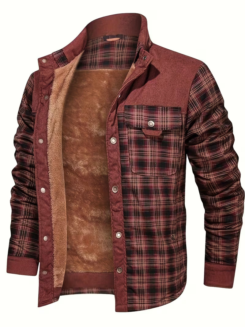 Kerrik - Chaqueta a Cuadros Con Solapas Y Forro De Felpa