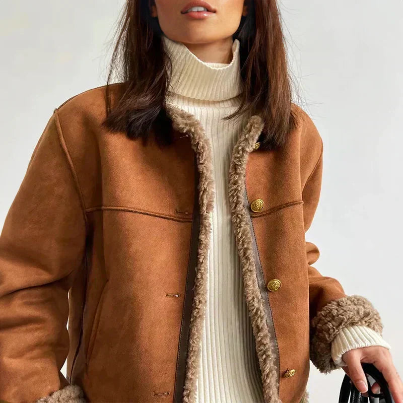Quenita - Chaqueta De Cuero Cálida y Elegante
