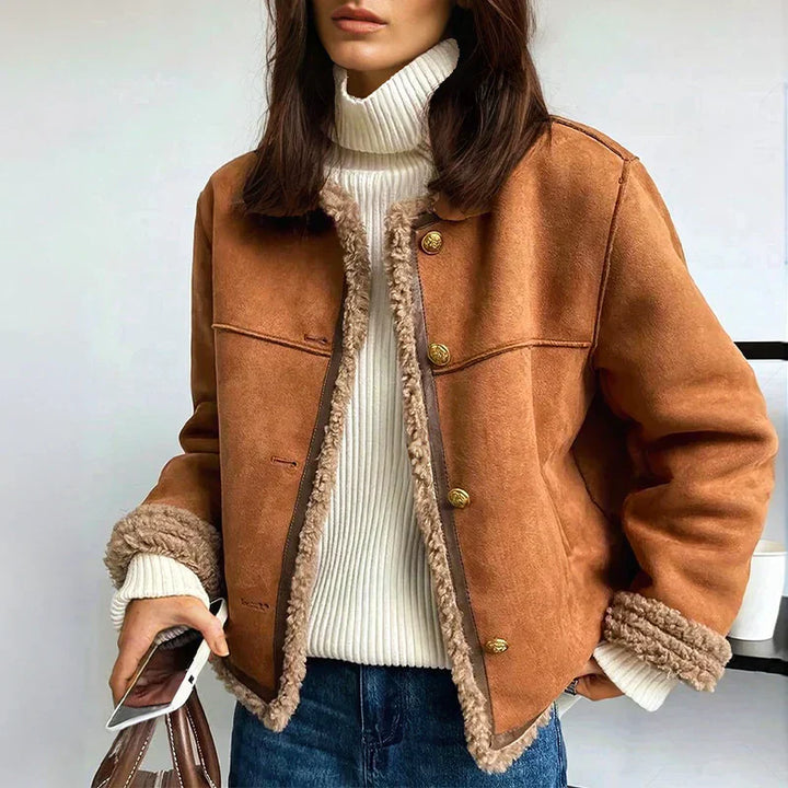Quenita - Chaqueta De Cuero Cálida y Elegante
