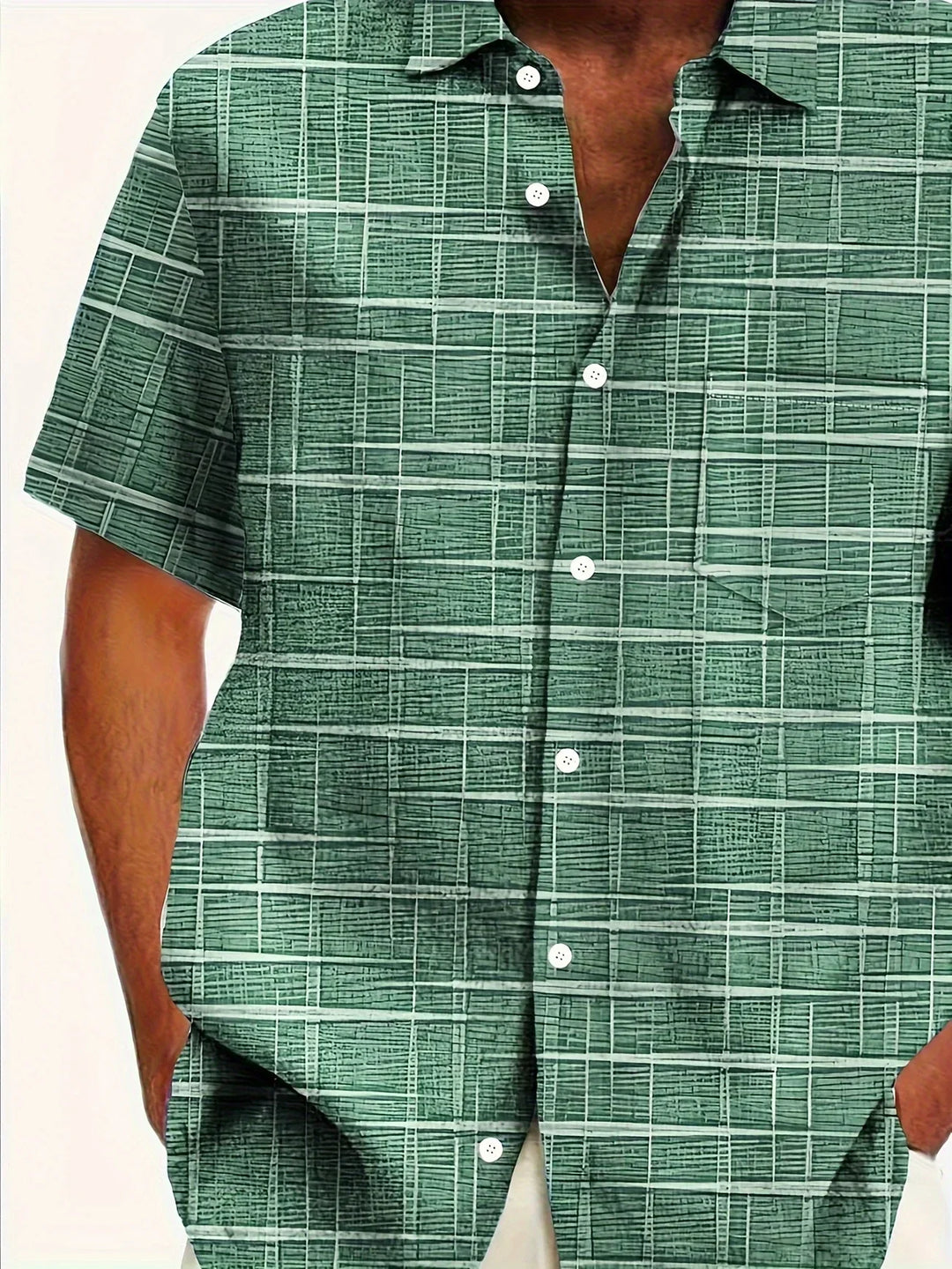 Haroyan - Camisa Elegante Con Estampado De Rayas a Cuadros