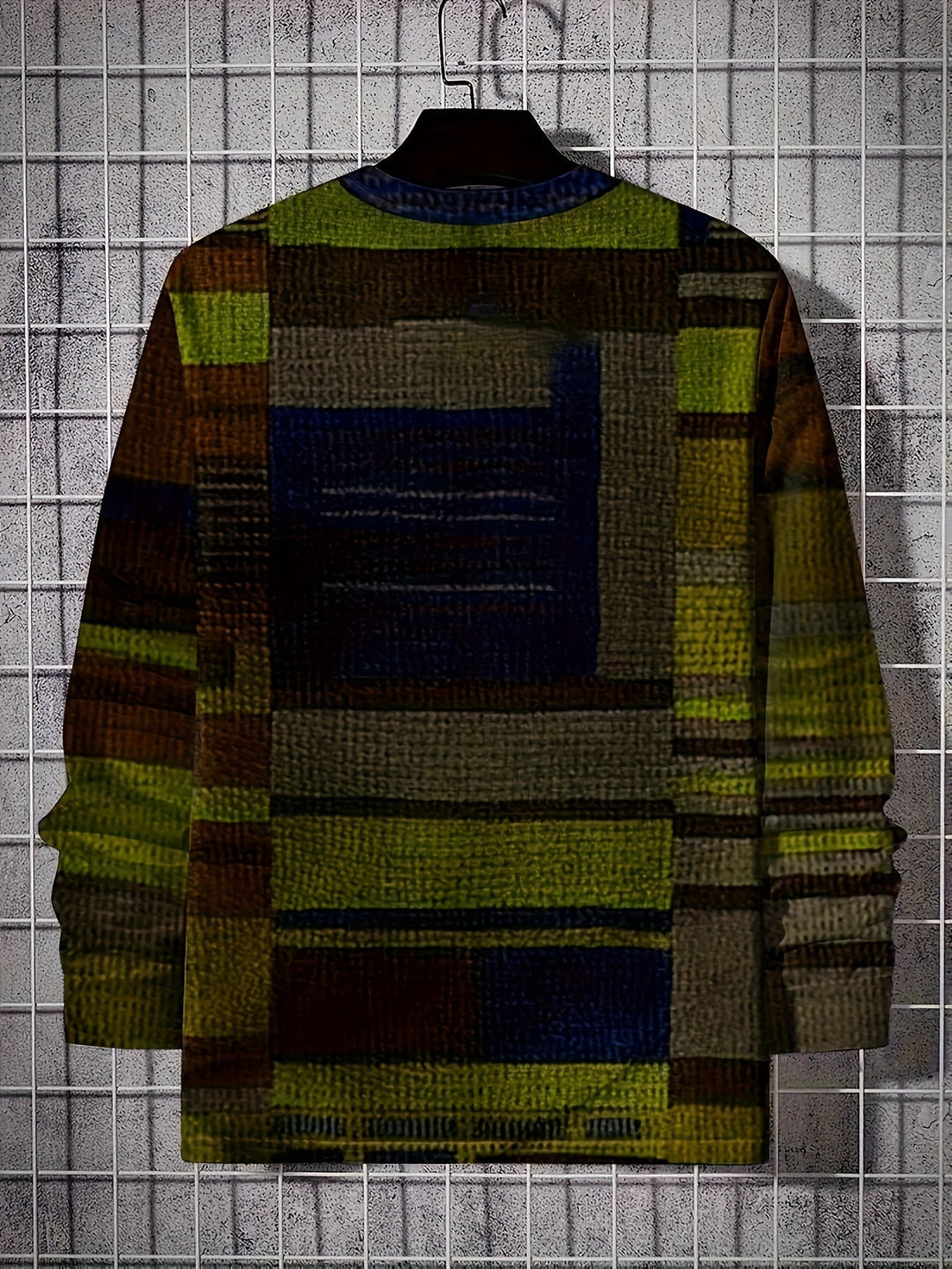 Calvin - Manga Larga Camiseta Con Patrón De Bloques