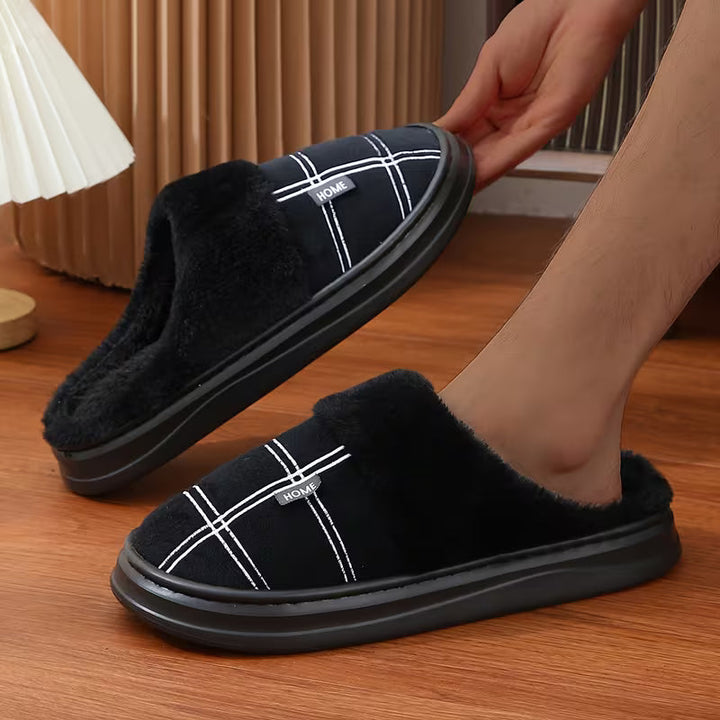 Bugra - Zapatillas De Felpa Con Estampado a Cuadros