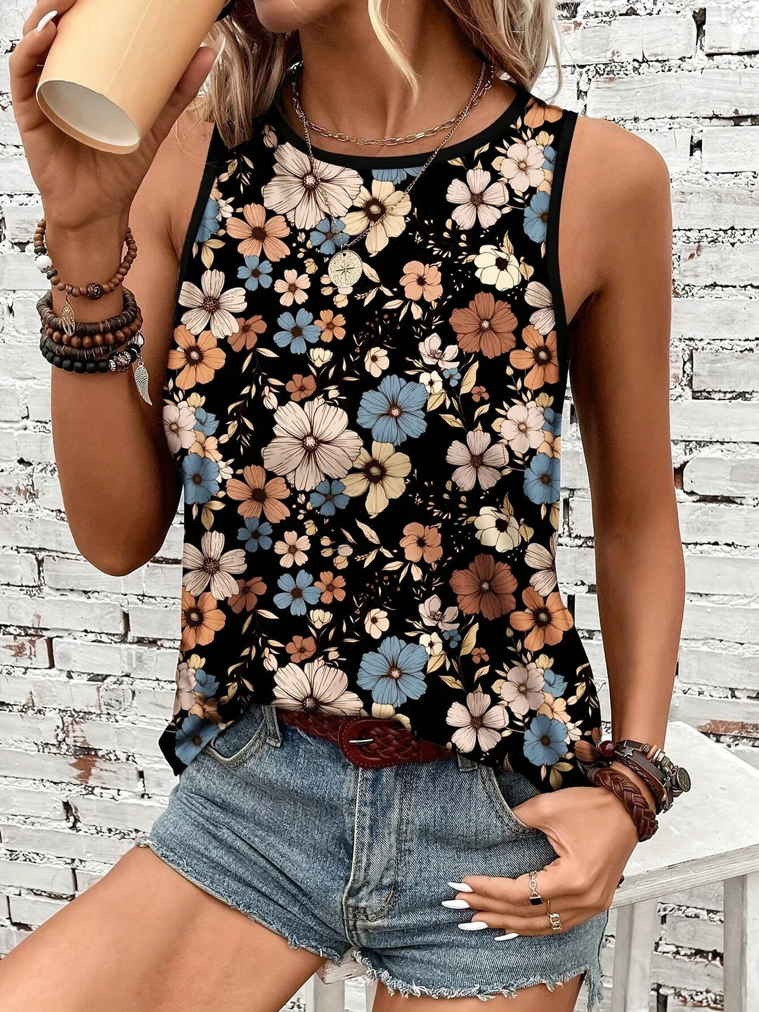 Lilou - Top Informal De Verano Con Estampado Floral