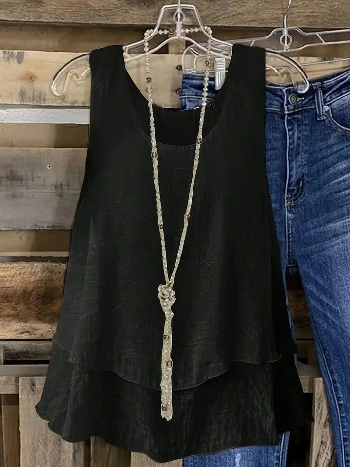 Cressida - Camiseta Sin Mangas Con Volantes En Mezcla De Viscosa