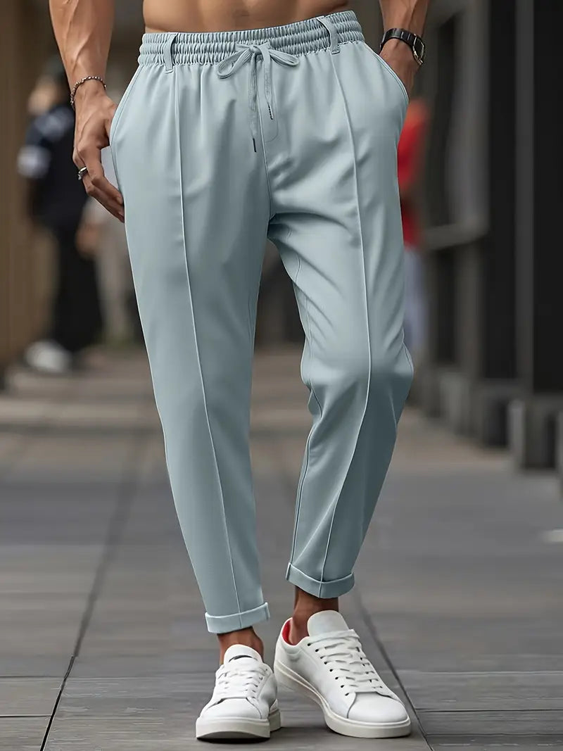 Crawford - Informal Ajuste Entallado Pantalones Con Cintura Elástica