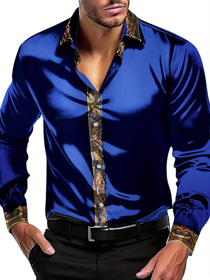 Vygantas - Elegante Camisa de Manga Larga Con Diseño Patchwork