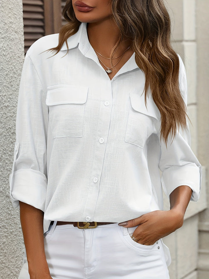 Athena - Camisa De Algodón Con Bolsillos Delanteros