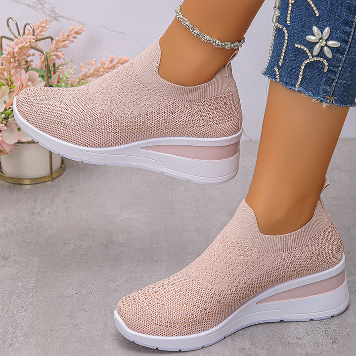 Loretha - Zapatillas Ortopédicas Con Cuña y Malla Cristalina