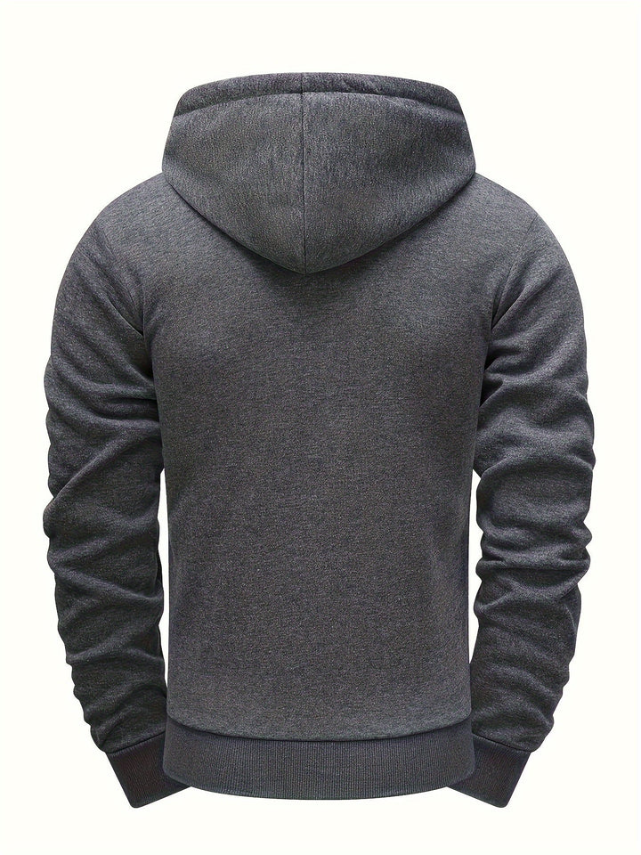 Hendro - Sudadera Con Capucha y Cremallera De Manga Larga Informal
