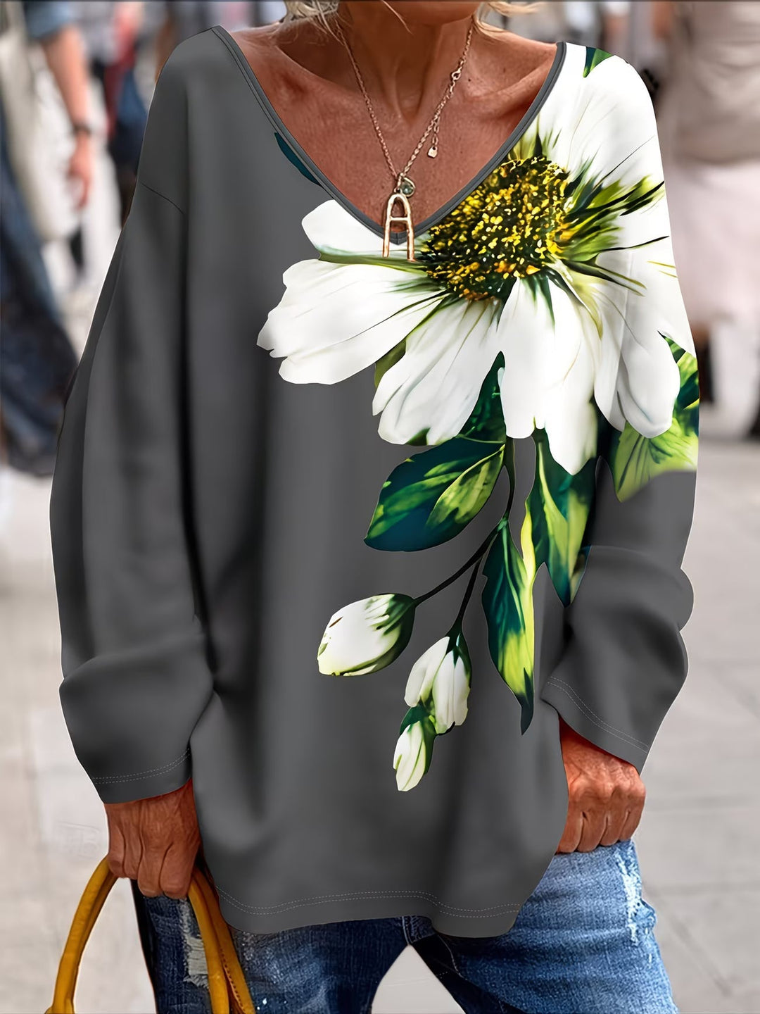 Daphna - Camiseta Oversize Con Estampado Floral