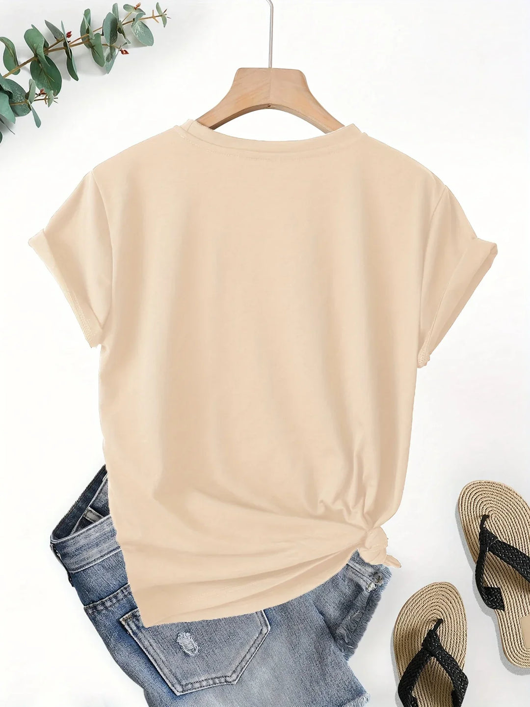 Larson - Informal Manga Corta Camiseta Con Estampado De Corazones
