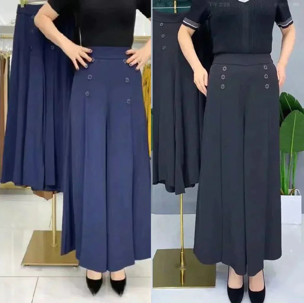 Malou - Elegante Pantalón de Pata Ancha Plisado