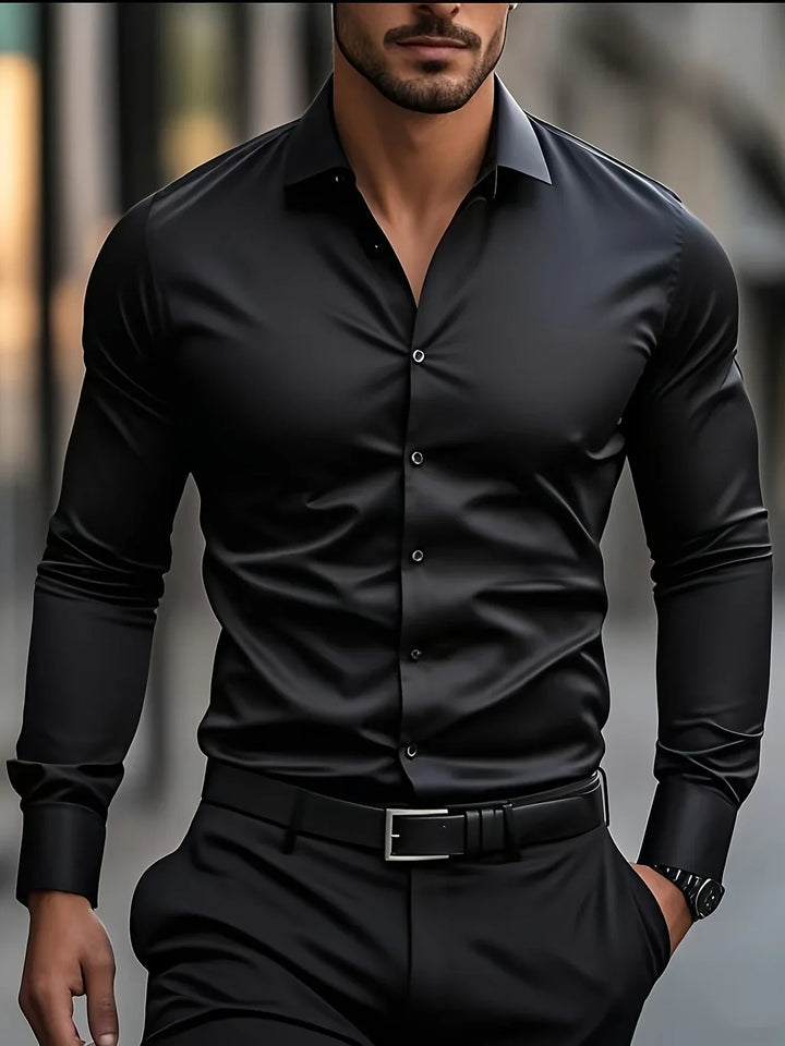 Byron - Elegante Camisa De Manga Larga Con Btones