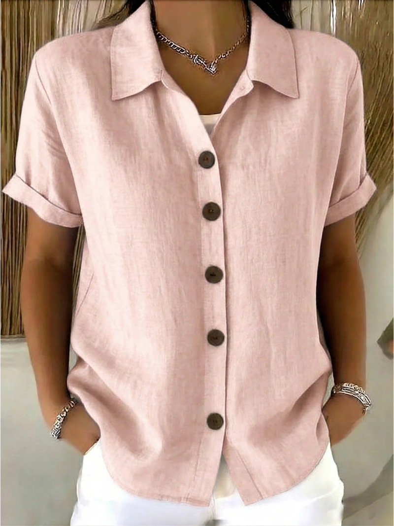 Sachini - Blusa de Manga Corta Con Botones