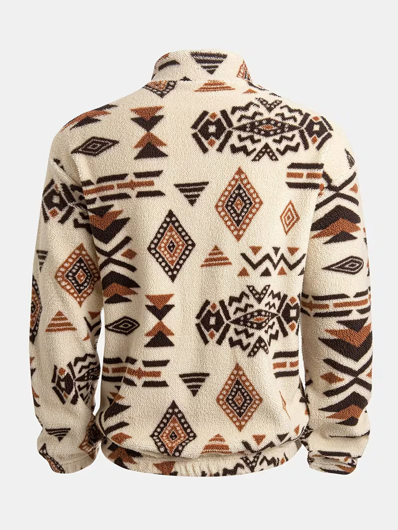 Witker - Sudadera Étnica De Felpa Con Cuello Alto
