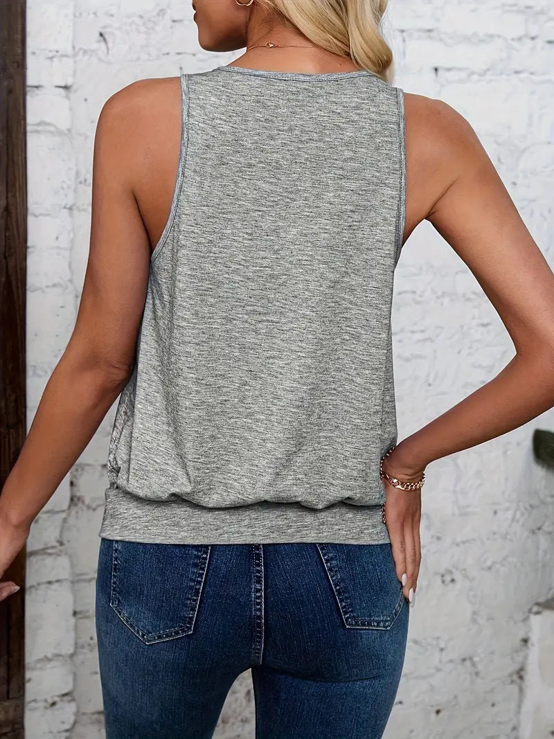 Afroditi - Camiseta Casual De Punto Con Cuello En V