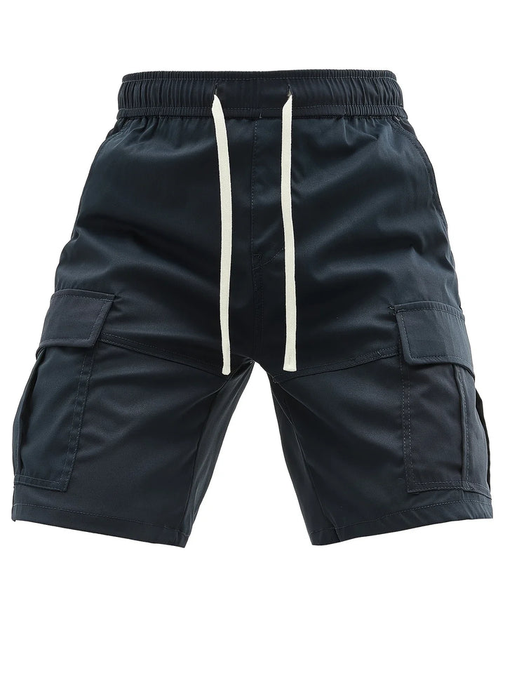 Lewand - Pantalones Cortos Cargo Elegantes y Holgados Con Bolsillo Lateral