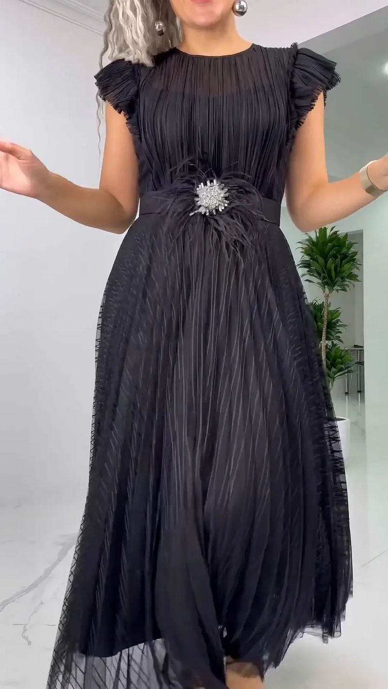 Naysha - Elegante Vestido de Gasa de Seda