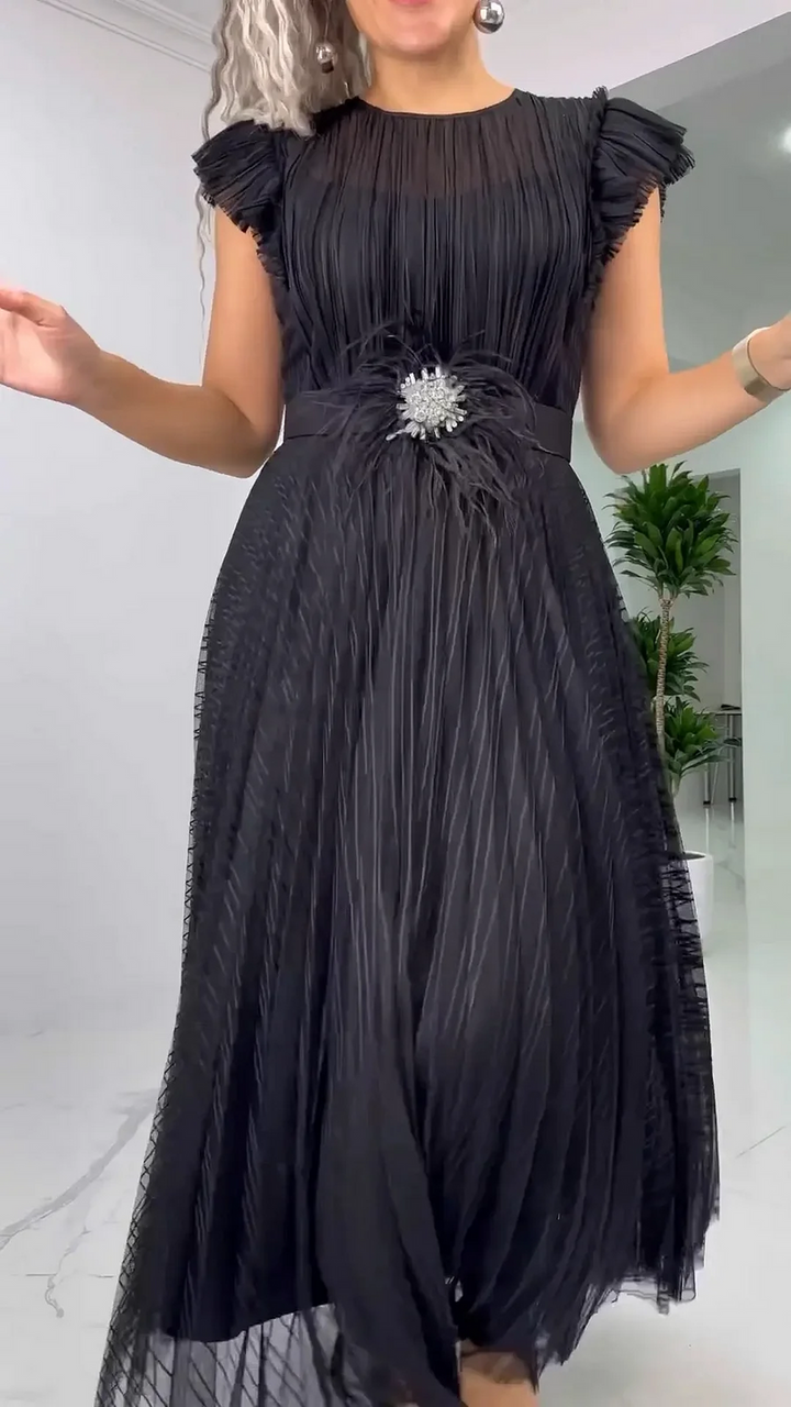 Naysha - Elegante Vestido de Gasa de Seda