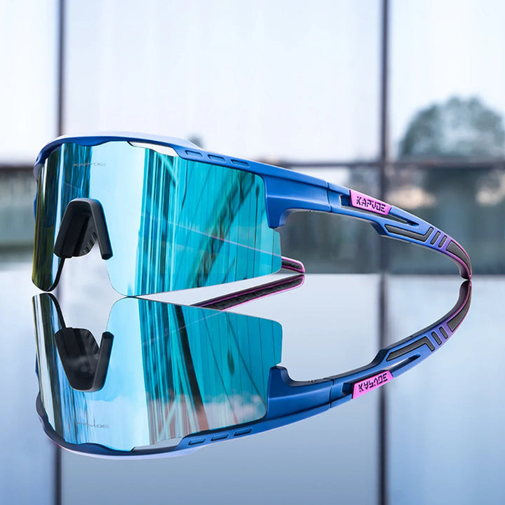 Aerovex - Gafas De Sol De Ciclismo Envolventes Con Cristales Espejados
