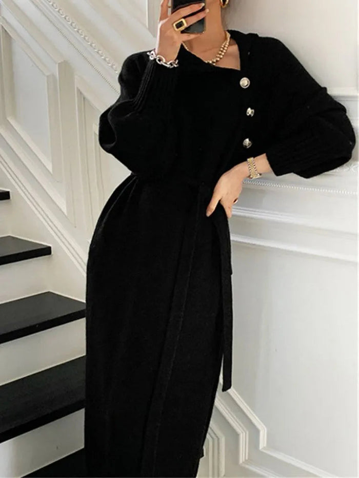 Nassra - Vestido Elegante De Cuello Alto