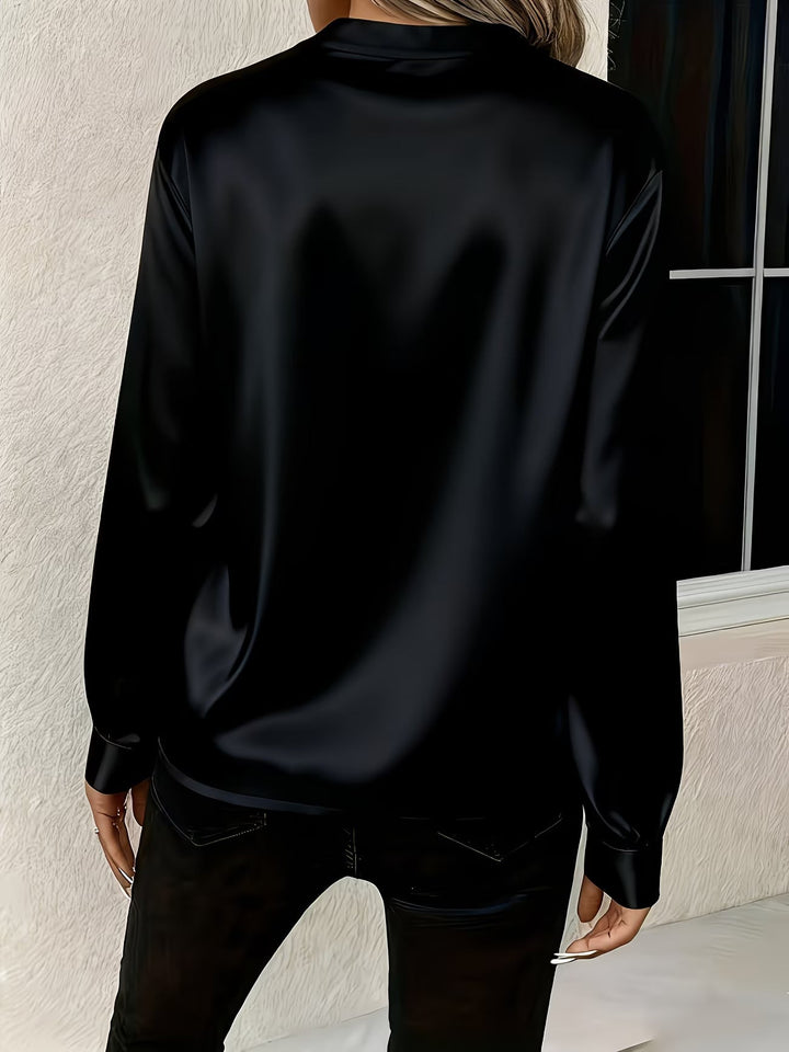 Ronika - Blusa De Manga Larga Con Cuello En V