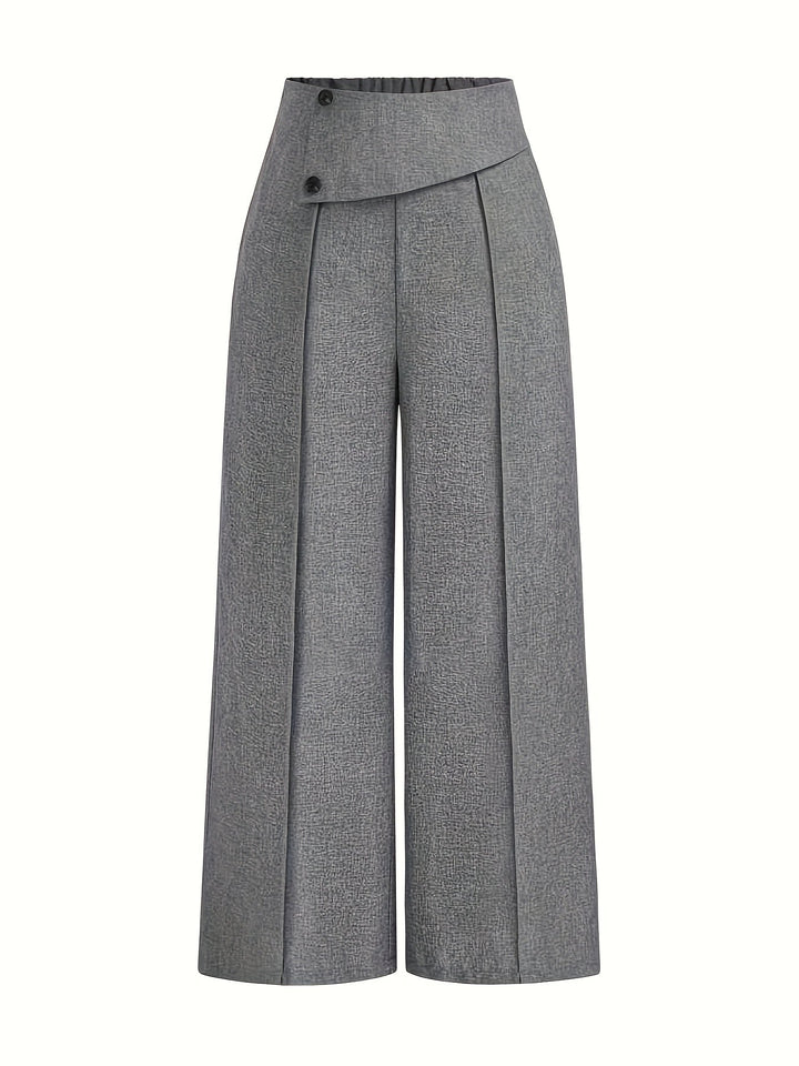 Nmelda - Pantalones De Cintura Alta y Pierna Ancha