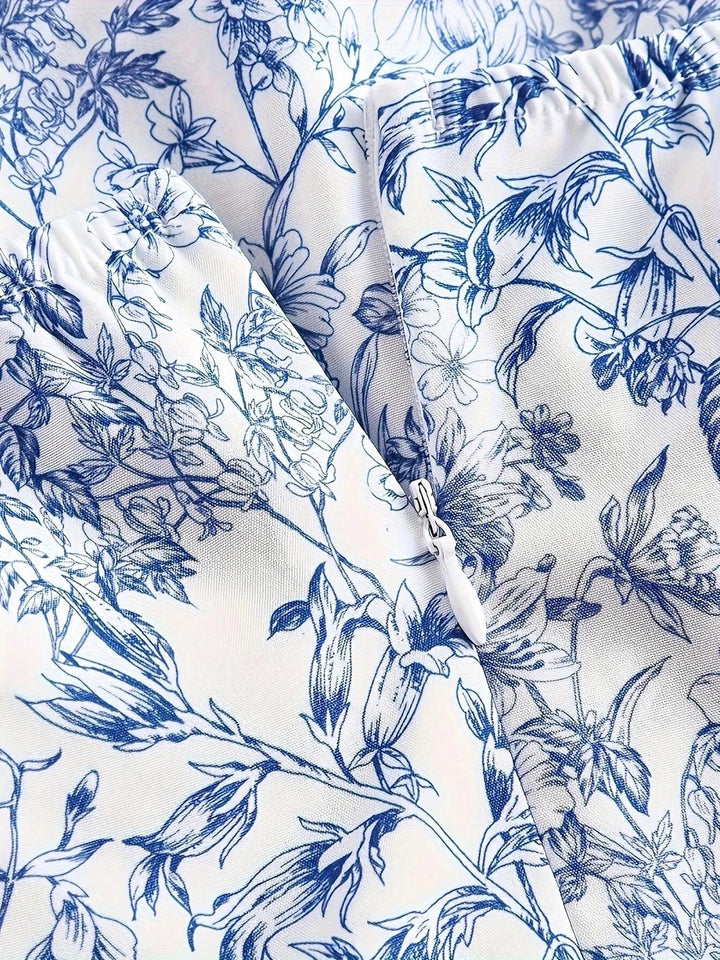 Ortagus - Vestido Floral Con Volantes