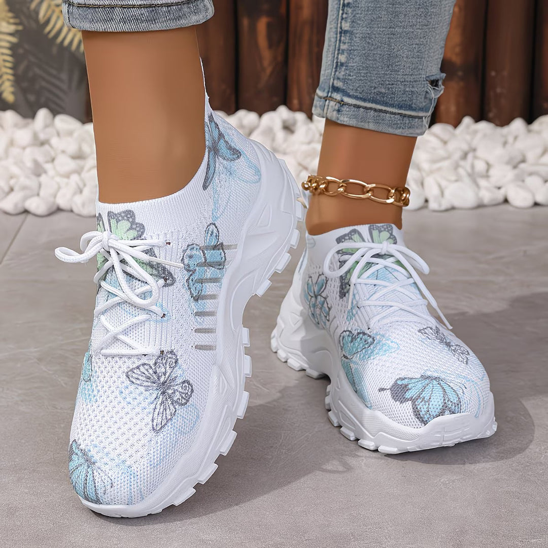 Destinee - Estampado De Mariposas Zapatillas Con Cordones