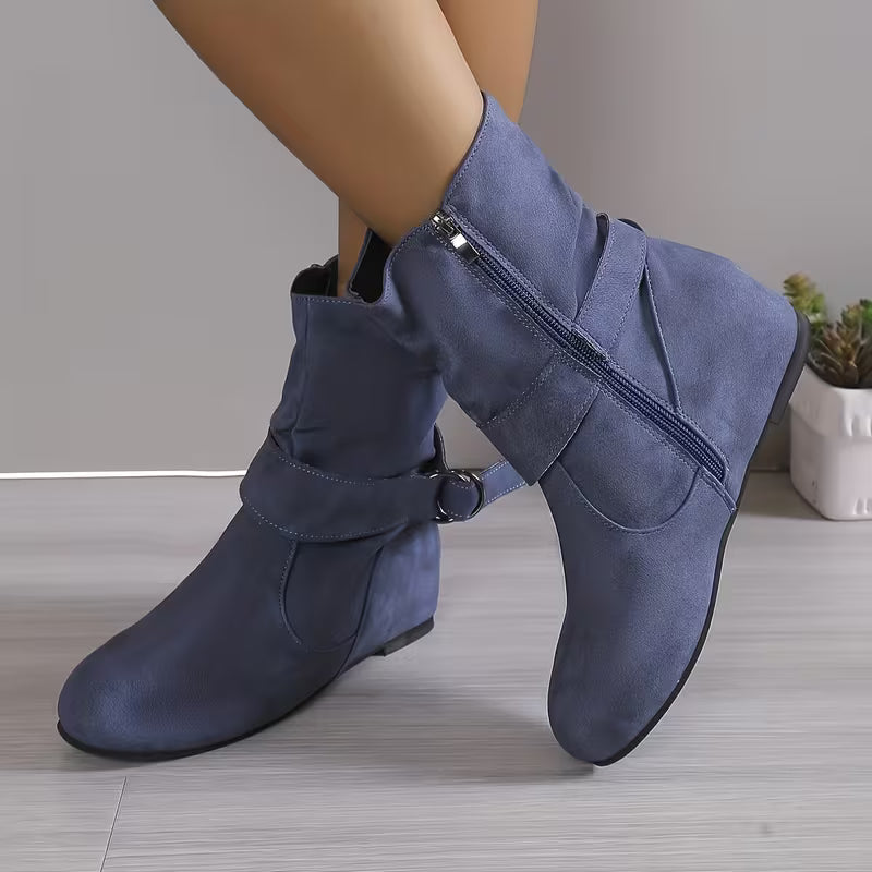 Belynda - Botines de Cuña Holgados Con Correa de Hebilla