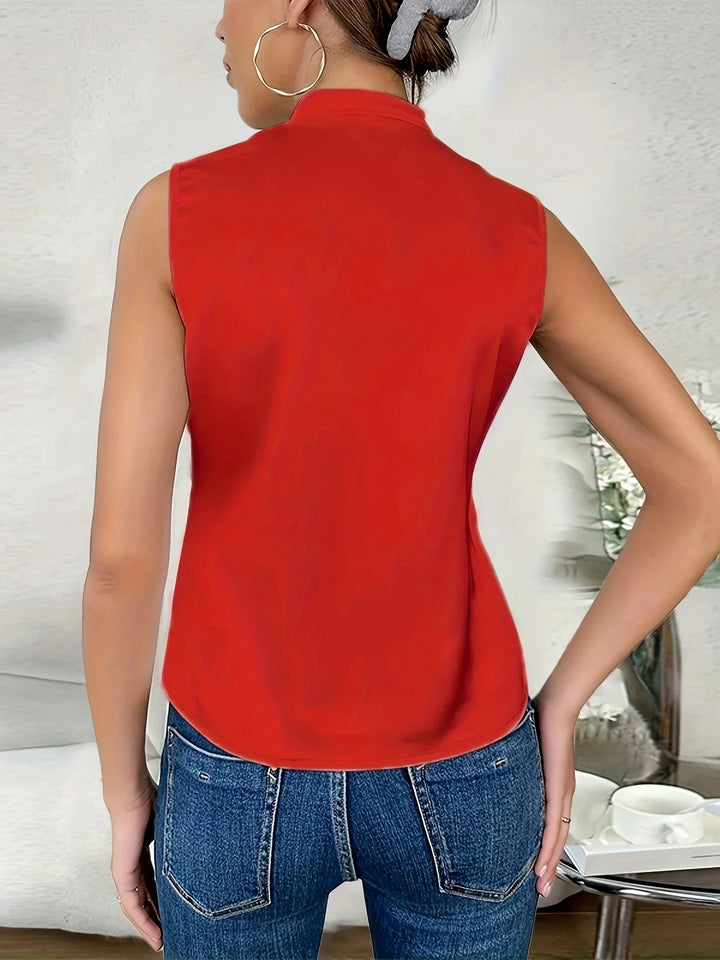 Cebulska - Elegante Sin Mangas Sobrepelliz Blusa