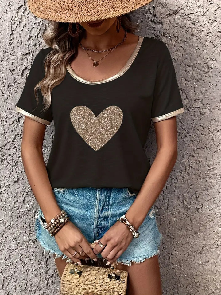 Lamprini - Elegante Camiseta De Manga Corta