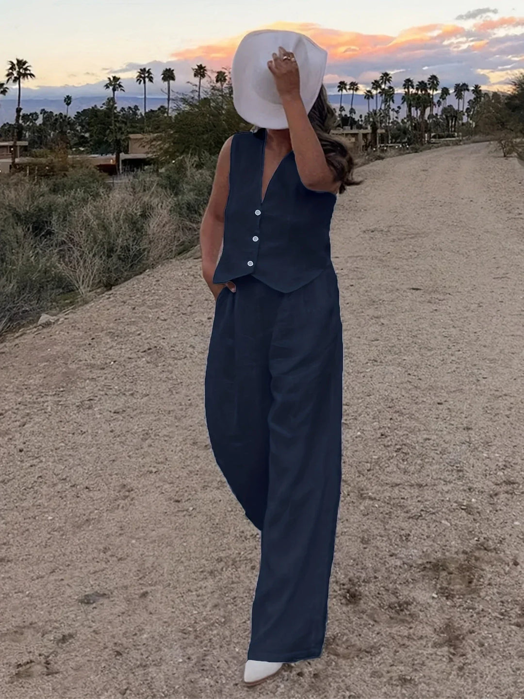 Jorja - Elegante Conjunto De Dos Pezas Sin Mangas