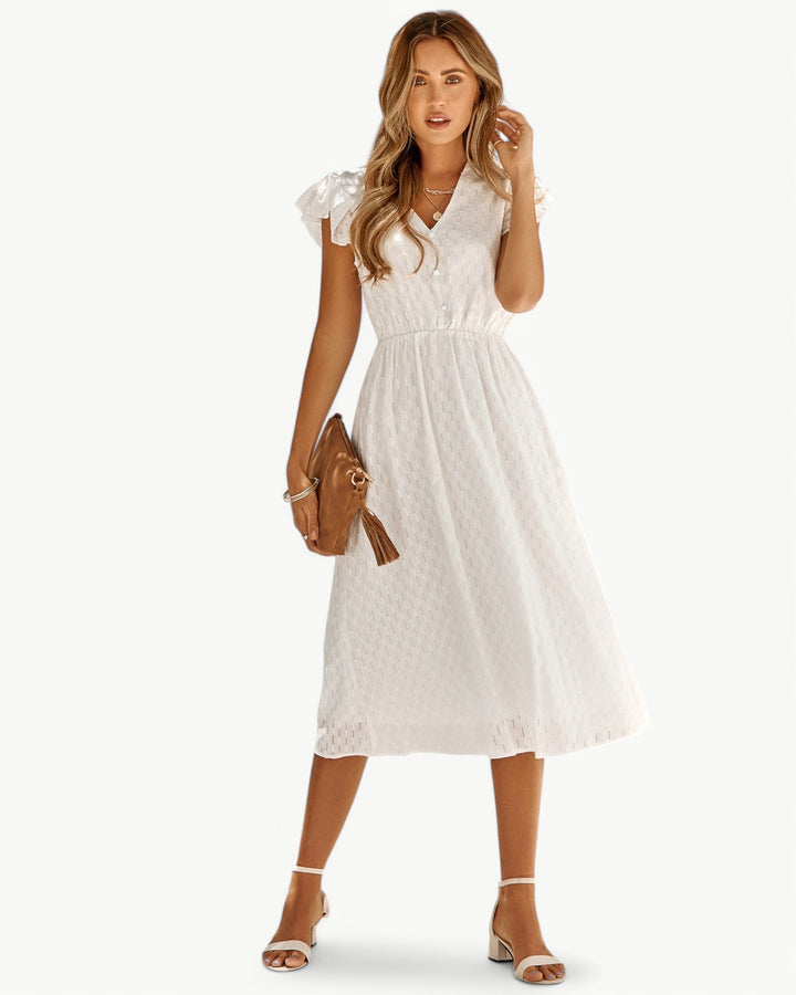 Julieta - Vestido Midi Con Mangas Con Volantes