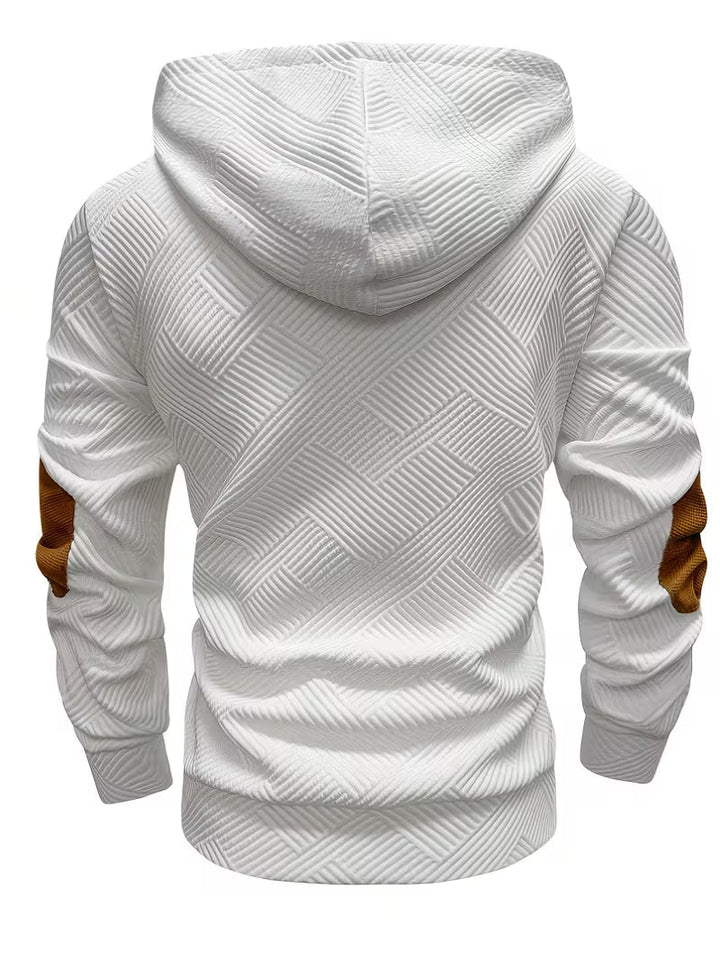 Alejandro - Sudadera Con Capucha y Textura Con Parches en Los Codos en Color de Contraste
