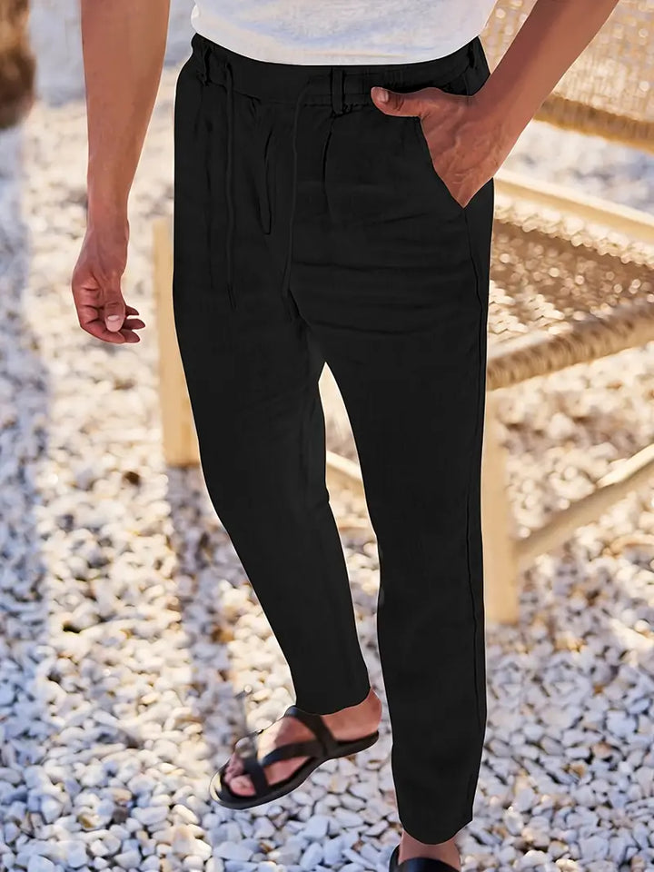 Nichols - Pantalón Holgado De Lino Con Cordón Ajustable