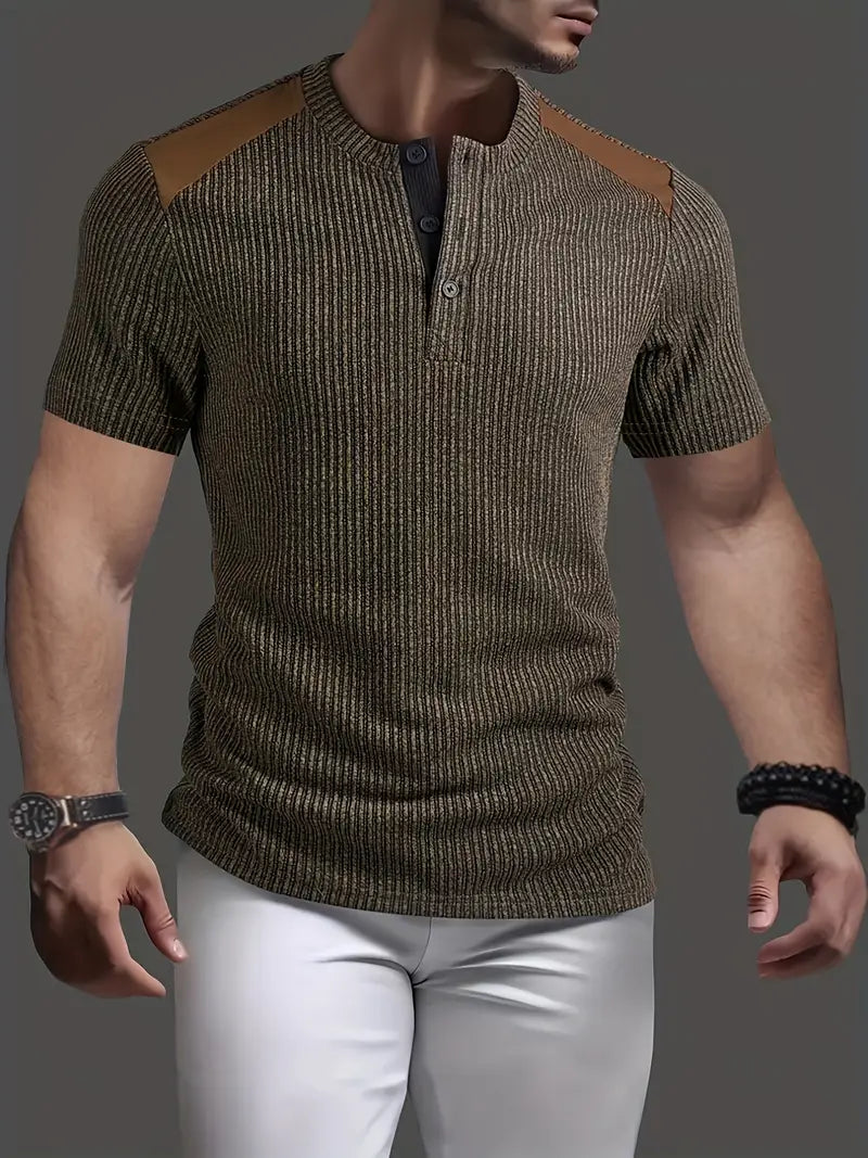 Cihan - Camisa Informal de Punto a Rayas