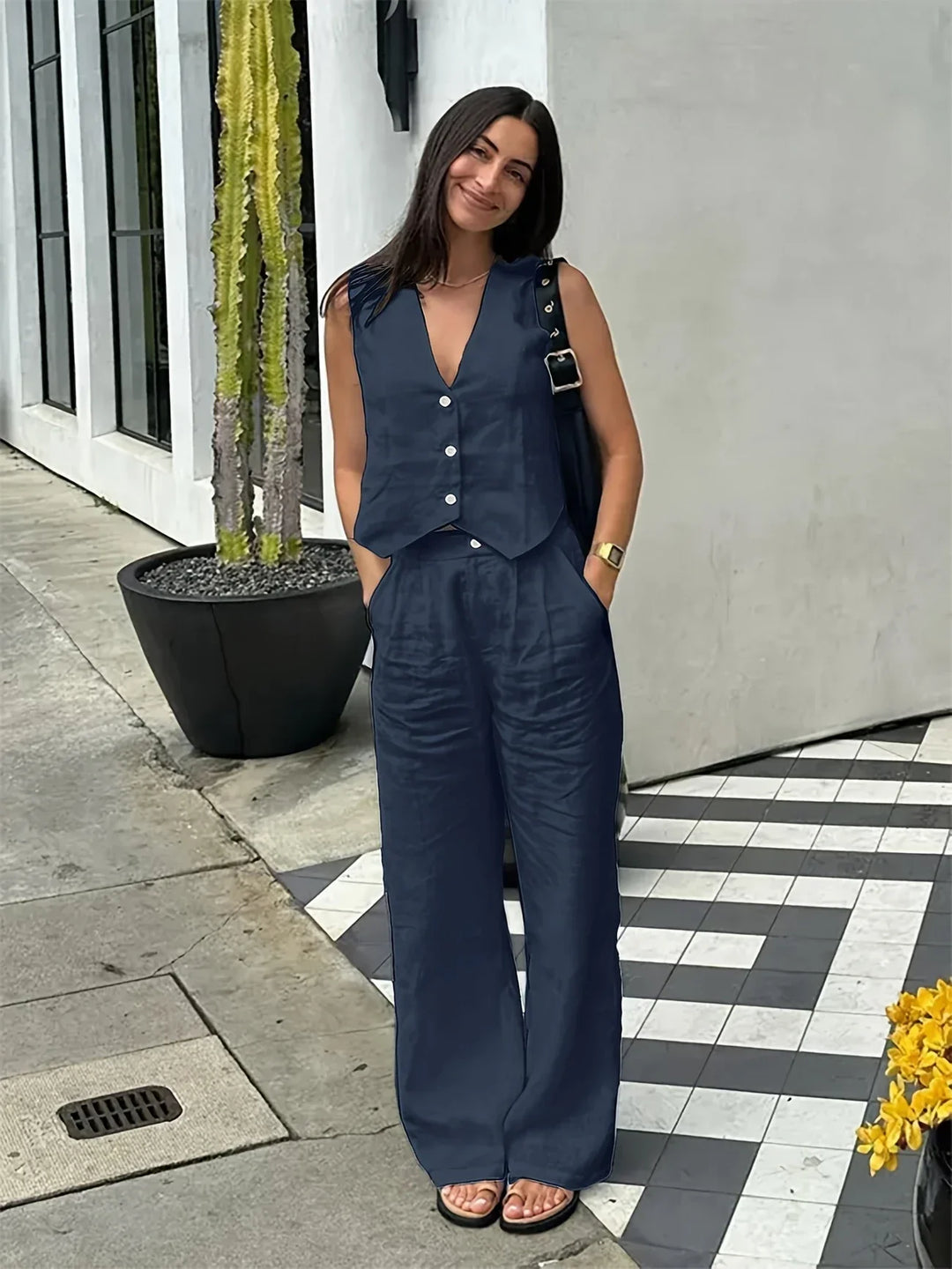 Jorja - Elegante Conjunto De Dos Pezas Sin Mangas