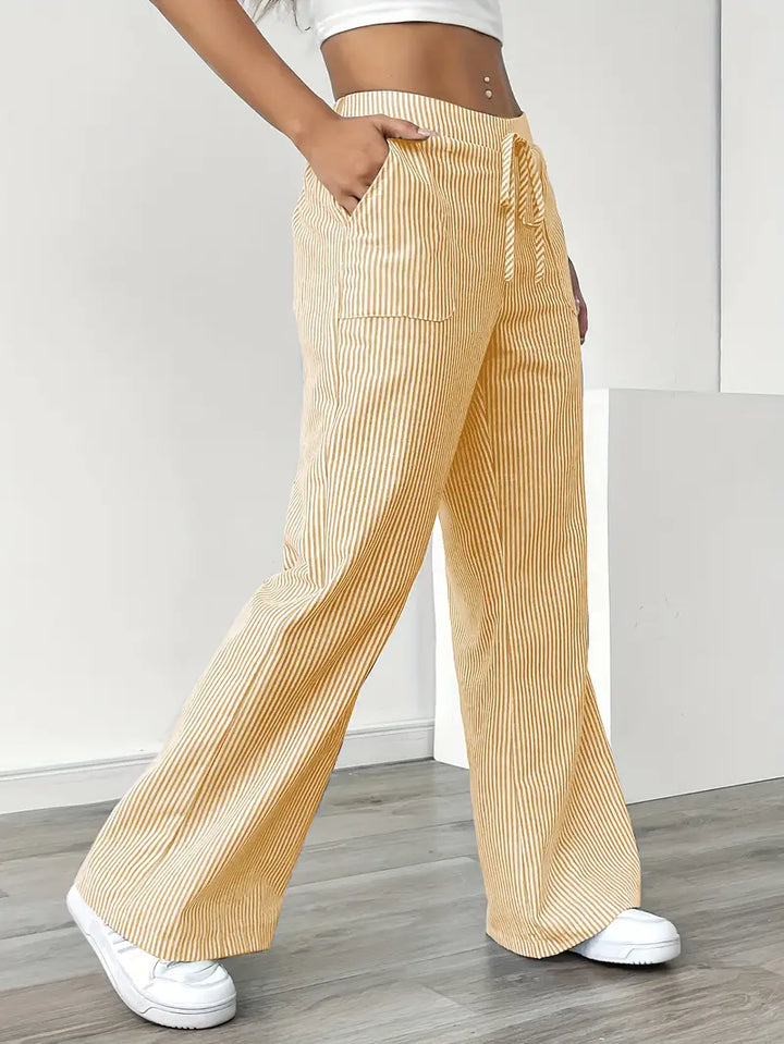 Alina - Pantalón Elegante A Rayas Con Bolsillos
