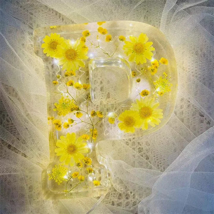 FloraShine - Lámpara Nocturna de Resina Con Flores Hecha a Mano