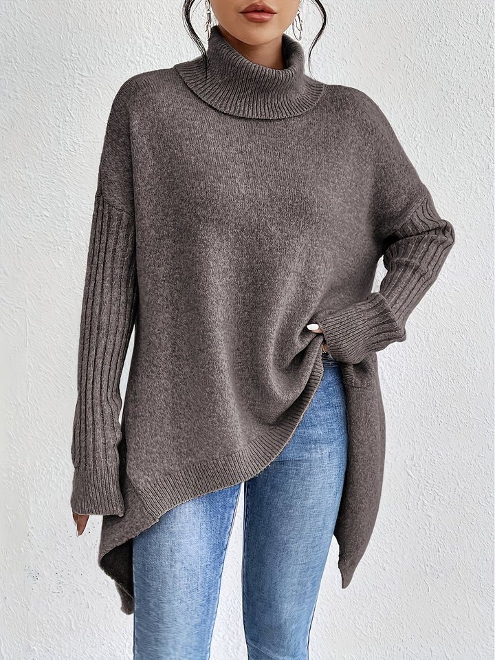 Tahlia - Jersey Informal De Manga Larga y Cuello Alto