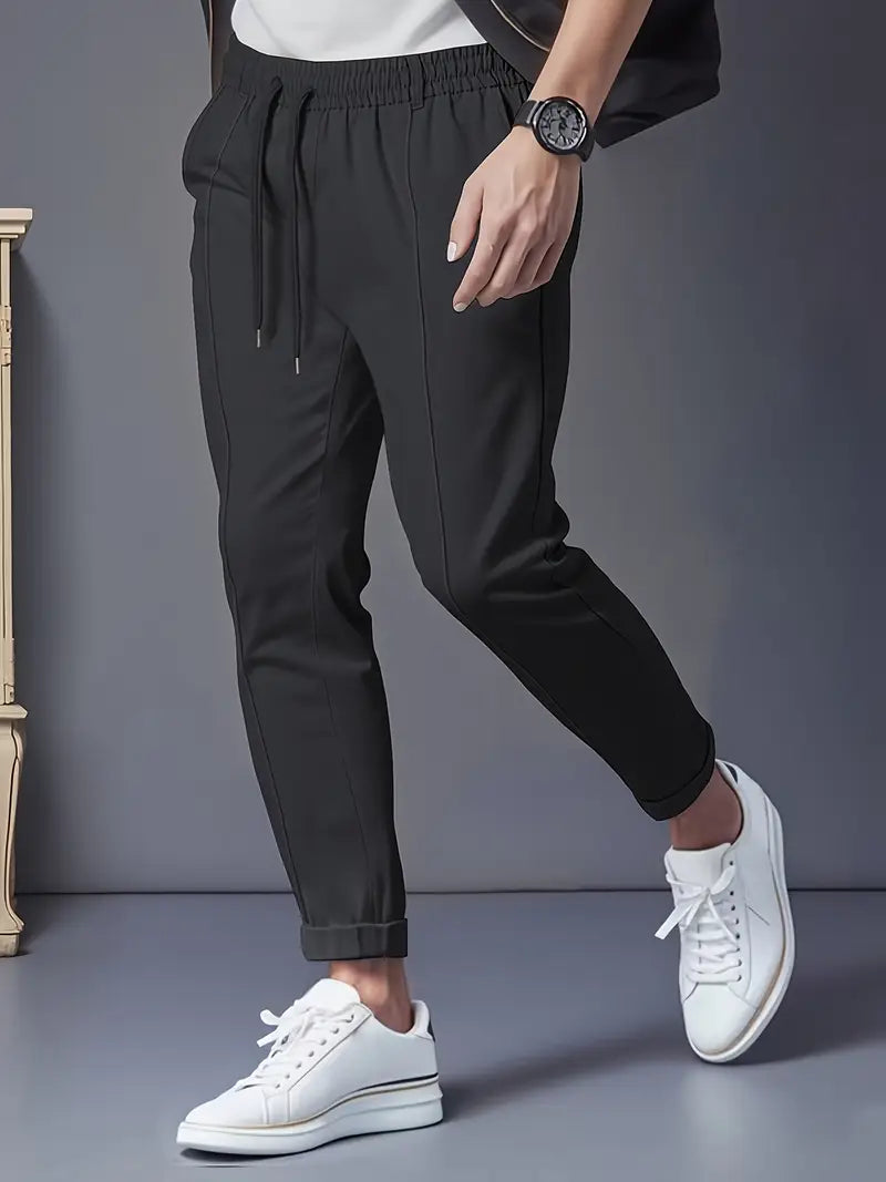 Crawford - Informal Ajuste Entallado Pantalones Con Cintura Elástica
