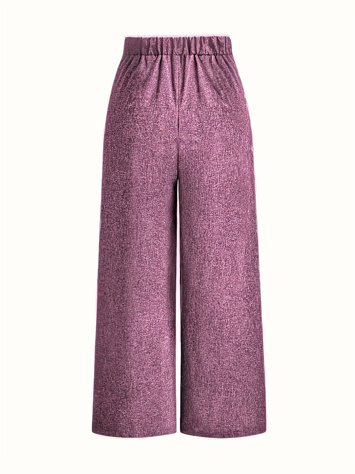 Nmelda - Pantalones De Cintura Alta y Pierna Ancha