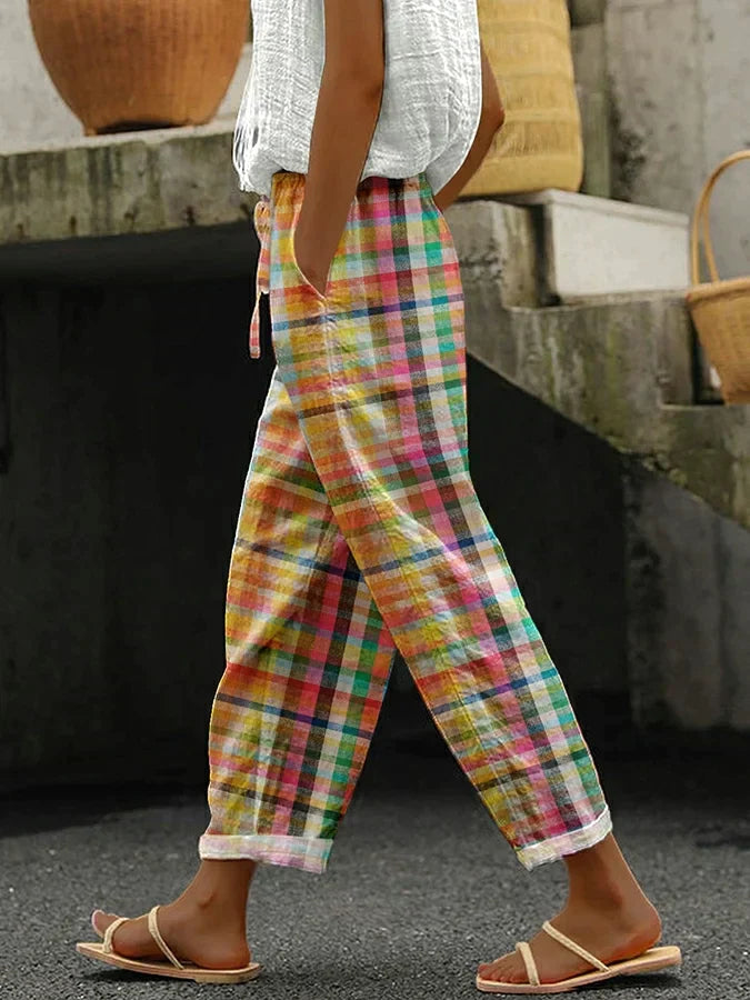 Bertilla - Pantalones Elegantes a Cuadros