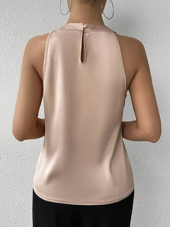 Cerys - Elegante Blusa Sin Mangas De Poliéster