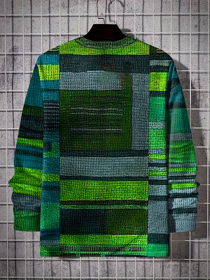 Calvin - Manga Larga Camiseta Con Patrón De Bloques