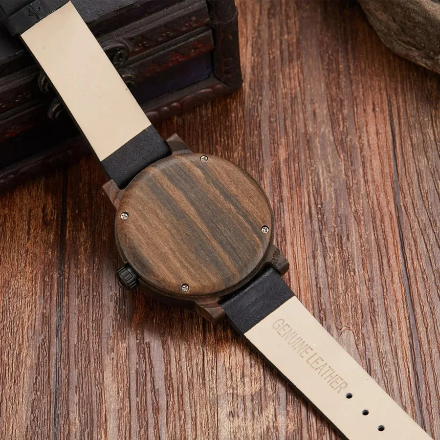 Stellan: Relojes de Madera con Correa de Cuero