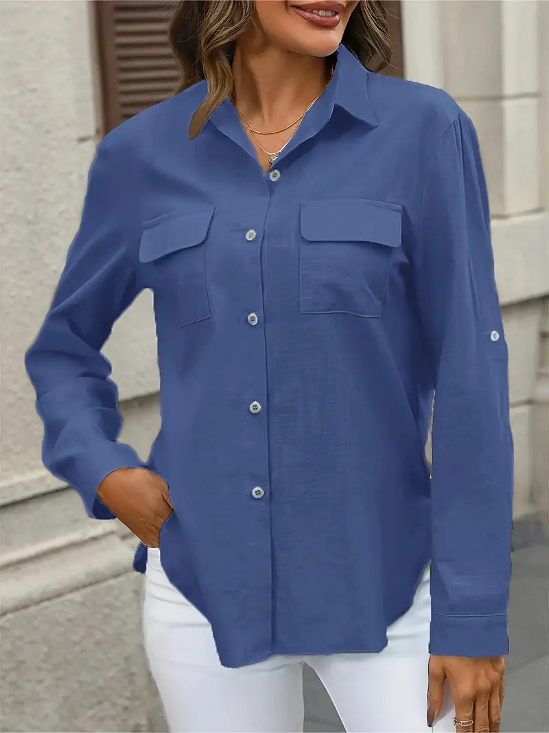 Athena - Camisa De Algodón Con Bolsillos Delanteros