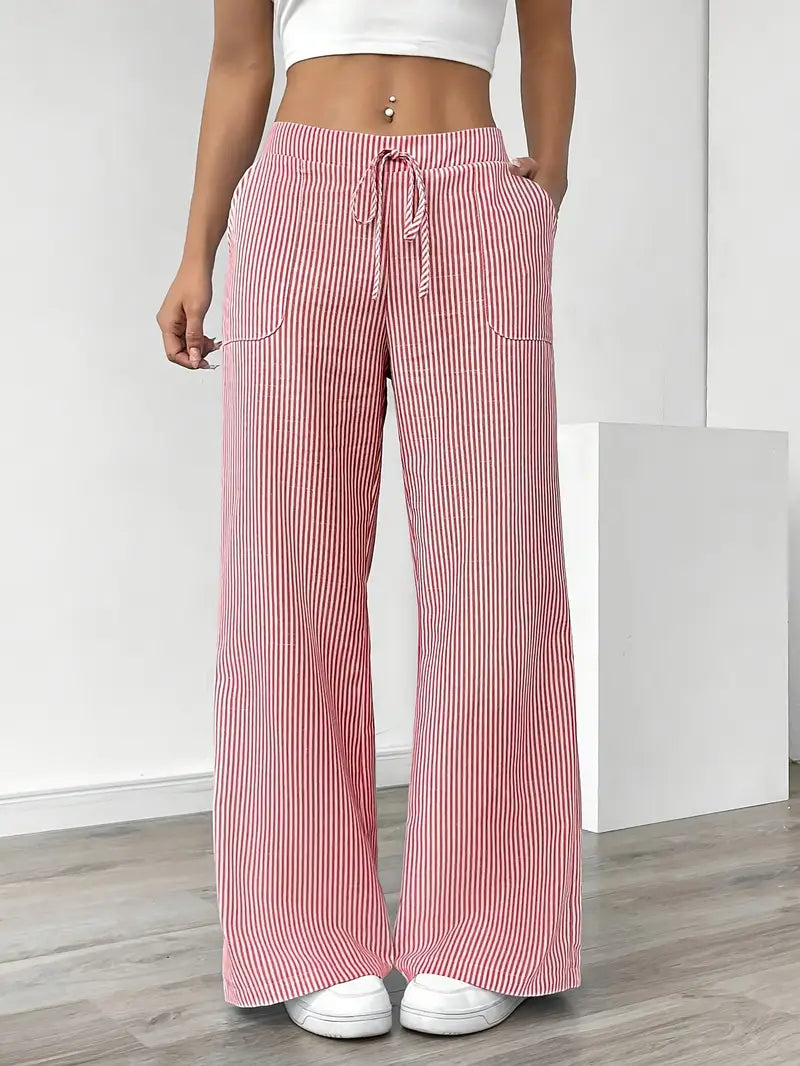 Alina - Pantalón Elegante A Rayas Con Bolsillos