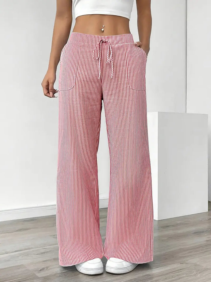 Alina - Pantalón Elegante A Rayas Con Bolsillos